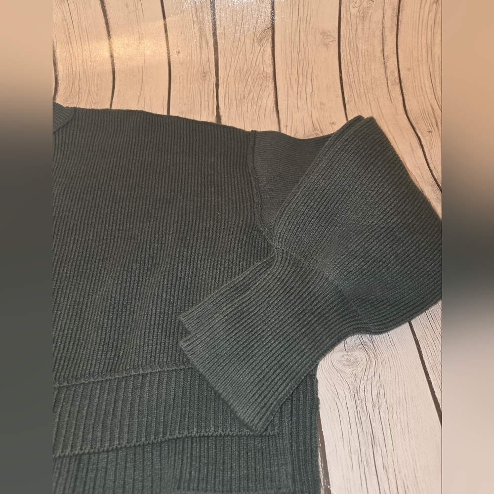 Free People Easy Street Crop Sweater Hunter Green Small - Picture 11 of 13